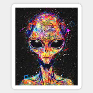 geometric alien Sticker